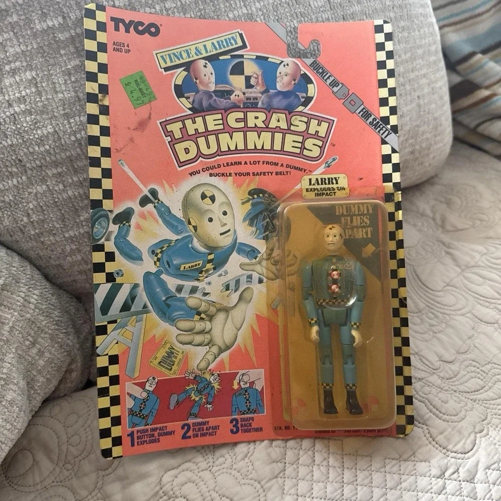 Vintage 1991 Tyco The Crash Test Dummies LARRY Action Figure - New On Card